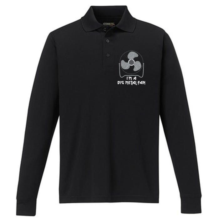 Heavy Metal Fan Big Metal Fan Funny Music Rock And Roll Performance Long Sleeve Polo