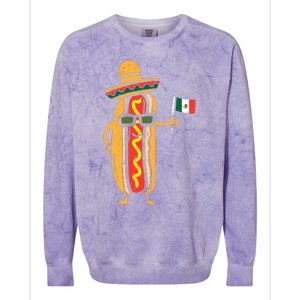 Hotdog Mexican Flag Funny Cinco De Mayo Food Colorblast Crewneck Sweatshirt