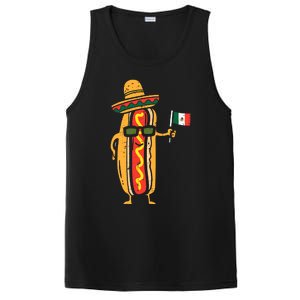 Hotdog Mexican Flag Funny Cinco De Mayo Food PosiCharge Competitor Tank