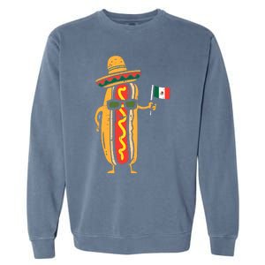 Hotdog Mexican Flag Funny Cinco De Mayo Food Garment-Dyed Sweatshirt