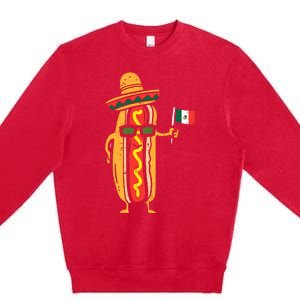 Hotdog Mexican Flag Funny Cinco De Mayo Food Premium Crewneck Sweatshirt