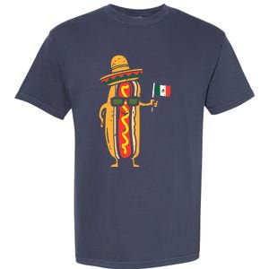 Hotdog Mexican Flag Funny Cinco De Mayo Food Garment-Dyed Heavyweight T-Shirt