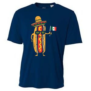 Hotdog Mexican Flag Funny Cinco De Mayo Food Cooling Performance Crew T-Shirt