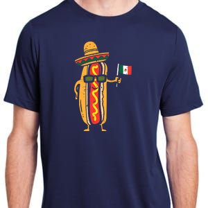 Hotdog Mexican Flag Funny Cinco De Mayo Food Adult ChromaSoft Performance T-Shirt