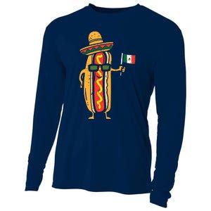 Hotdog Mexican Flag Funny Cinco De Mayo Food Cooling Performance Long Sleeve Crew