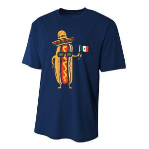 Hotdog Mexican Flag Funny Cinco De Mayo Food Performance Sprint T-Shirt