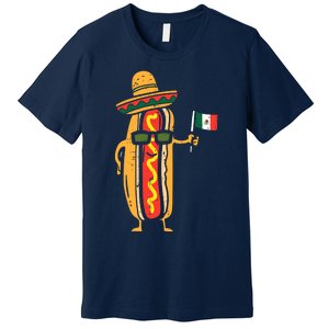 Hotdog Mexican Flag Funny Cinco De Mayo Food Premium T-Shirt