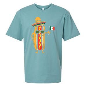 Hotdog Mexican Flag Funny Cinco De Mayo Food Sueded Cloud Jersey T-Shirt