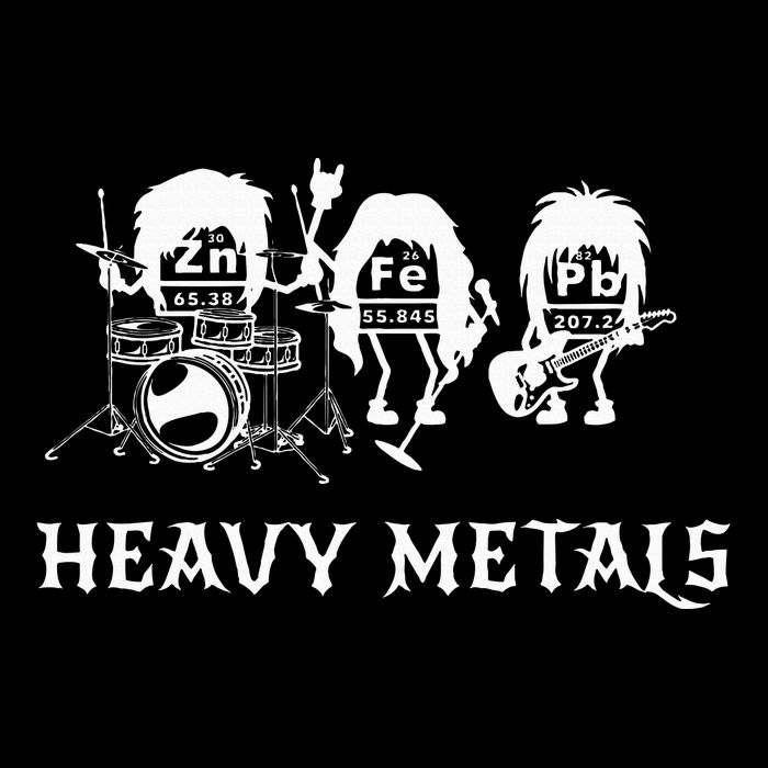 Heavy Metals Funny Chemistry Periodic Table Joke Cooling Performance Crew T-Shirt