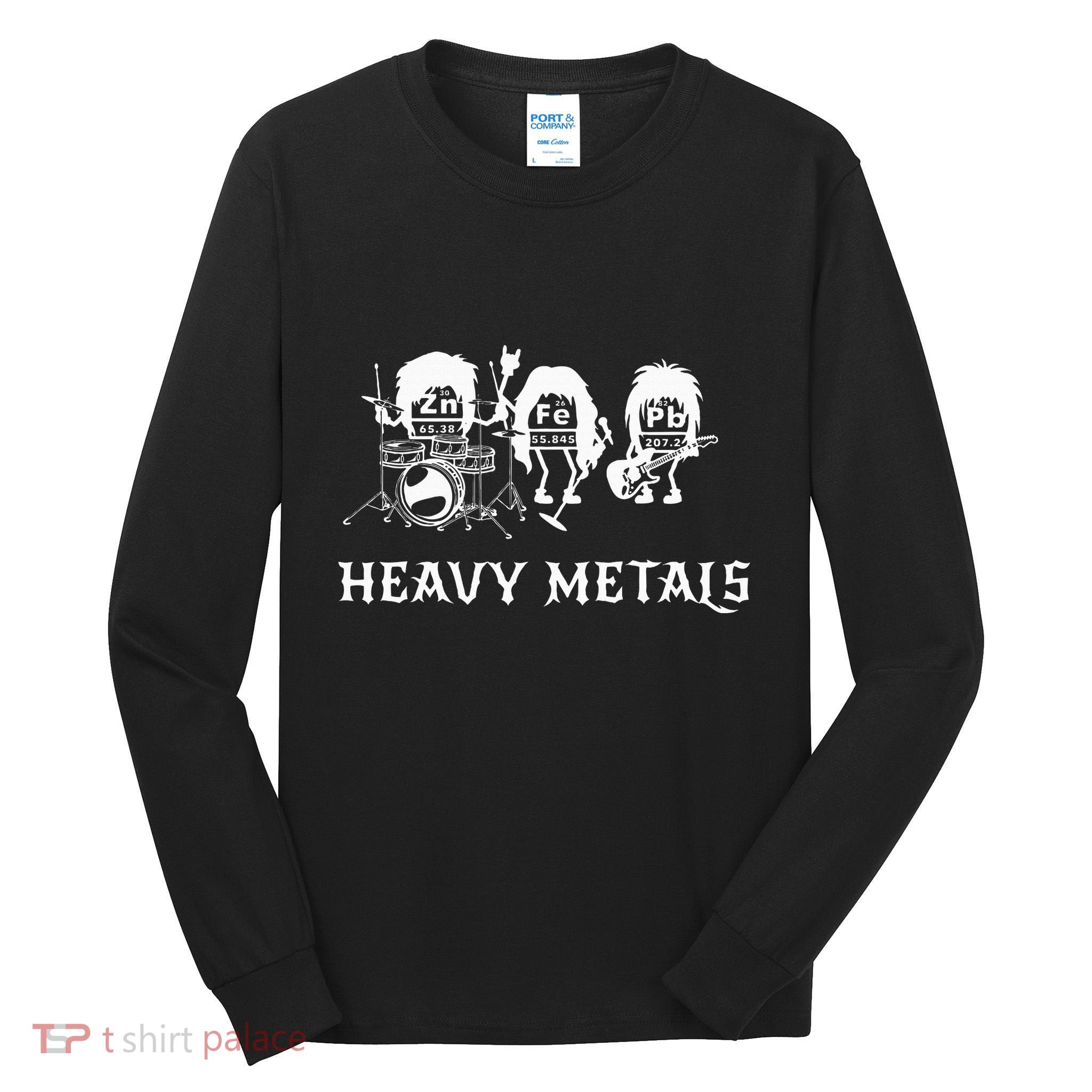 Heavy Metals Funny Chemistry Periodic Table Joke Tall Long Sleeve T-Shirt
