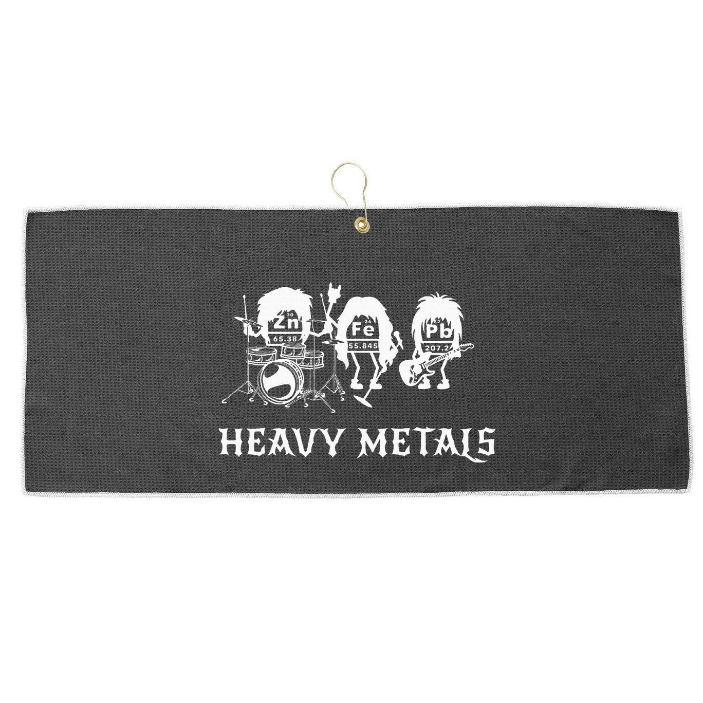 Heavy Metals Funny Chemistry Periodic Table Joke Large Microfiber Waffle Golf Towel