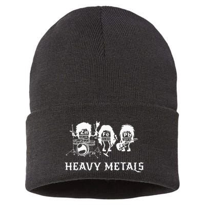 Heavy Metals Funny Chemistry Periodic Table Joke Sustainable Knit Beanie
