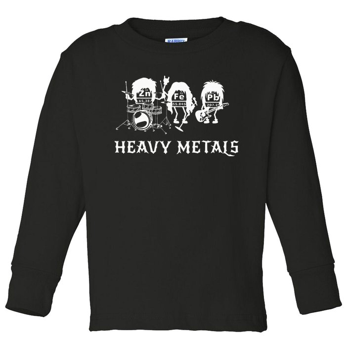 Heavy Metals Funny Chemistry Periodic Table Joke Toddler Long Sleeve Shirt