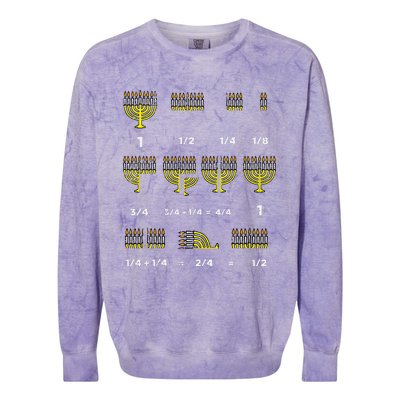 Hanukkah Math Fractions Menorah Chanukah Teacher Colorblast Crewneck Sweatshirt