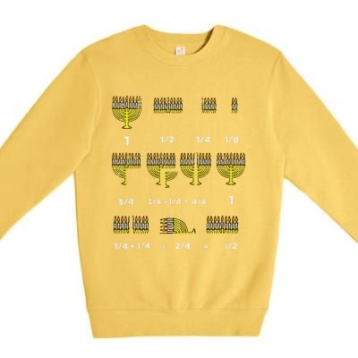 Hanukkah Math Fractions Menorah Chanukah Teacher Premium Crewneck Sweatshirt