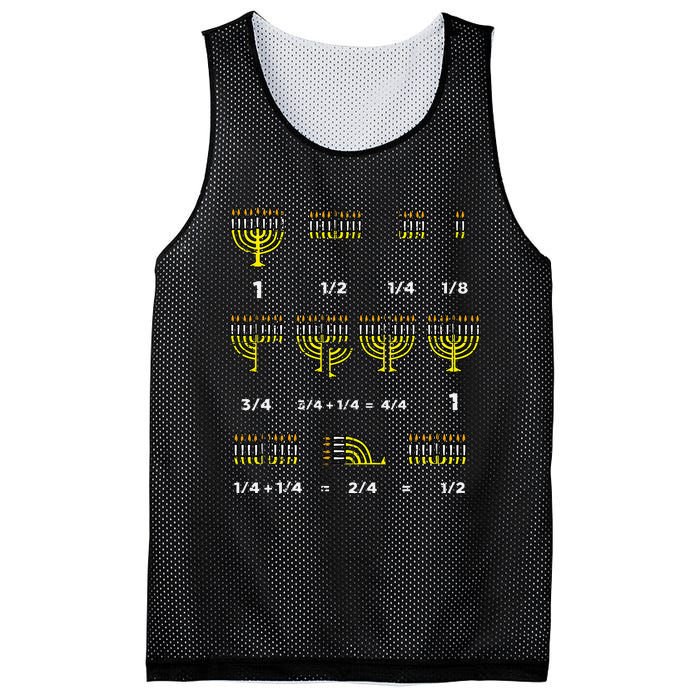 Hanukkah Math Fractions Menorah Chanukah Teacher Mesh Reversible Basketball Jersey Tank