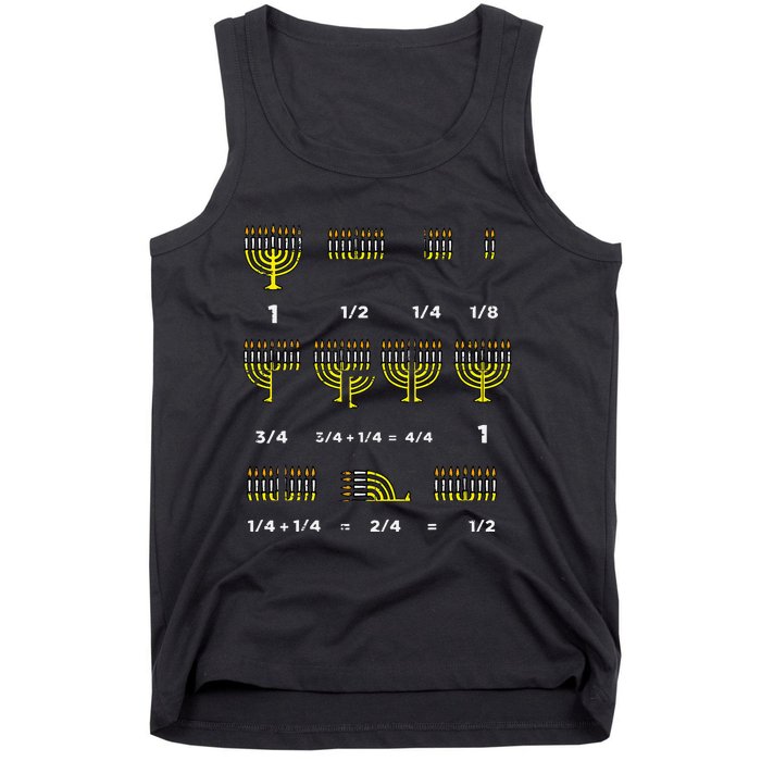 Hanukkah Math Fractions Menorah Chanukah Teacher Tank Top