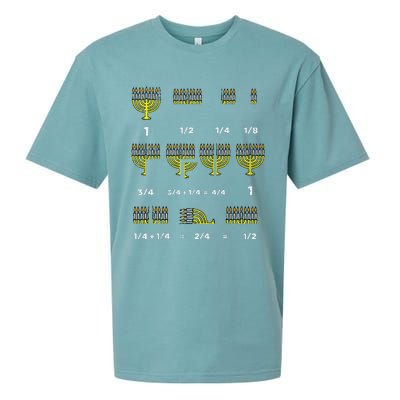 Hanukkah Math Fractions Menorah Chanukah Teacher Sueded Cloud Jersey T-Shirt