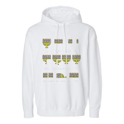 Hanukkah Math Fractions Menorah Chanukah Teacher Garment-Dyed Fleece Hoodie