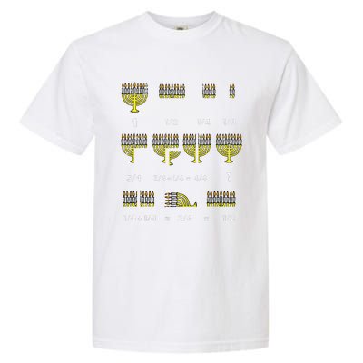 Hanukkah Math Fractions Menorah Chanukah Teacher Garment-Dyed Heavyweight T-Shirt