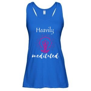 Heavily Meditation Funny Yoga Funny Gift Spiritual Meditated Gift Ladies Essential Flowy Tank