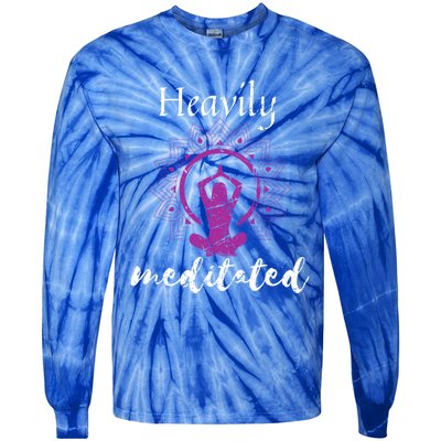 Heavily Meditation Funny Yoga Funny Gift Spiritual Meditated Gift Tie-Dye Long Sleeve Shirt