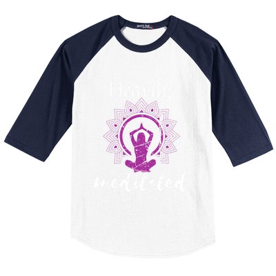 Heavily Meditation Funny Yoga Funny Gift Spiritual Meditated Gift Baseball Sleeve Shirt