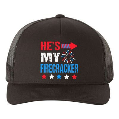 He's My Firecracker His And Hers Matching 4th Of July Couple Yupoong Adult 5-Panel Trucker Hat