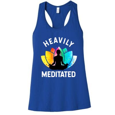 Heavily Meditated Funny Meditation And Yoga Gift Women's Racerback Tank