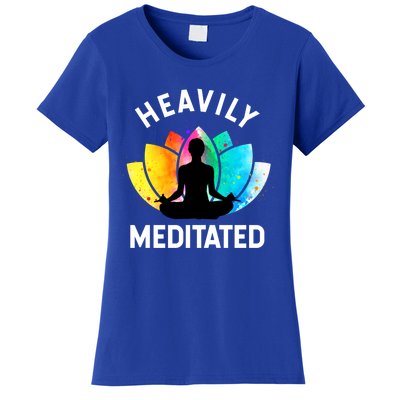 Heavily Meditated Funny Meditation And Yoga Gift Women's T-Shirt