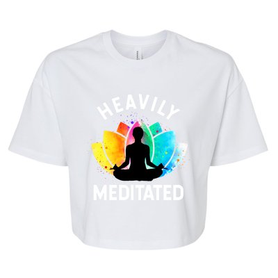 Heavily Meditated Funny Meditation And Yoga Gift Bella+Canvas Jersey Crop Tee