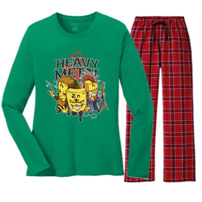 Heavy Metal Funny Chemistry Women's Long Sleeve Flannel Pajama Set 