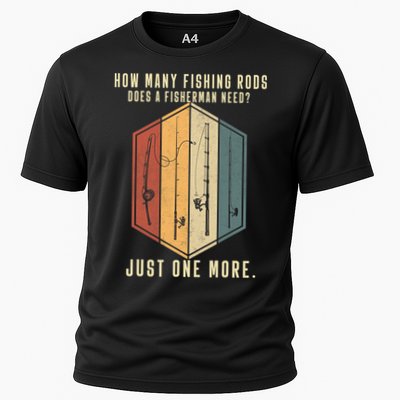 How Many Fishing Rods Does A Fisherman Need Fishing Dad Papa Performance Shirt
