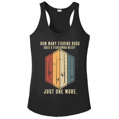 How Many Fishing Rods Does A Fisherman Need Fishing Dad Papa Ladies PosiCharge Competitor Racerback Tank