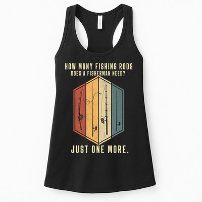 How Many Fishing Rods Does A Fisherman Need Fishing Dad Papa Womens Tank Top
