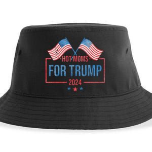 Hot Moms For Trump 2024 Republican Usa Flag Sustainable Bucket Hat