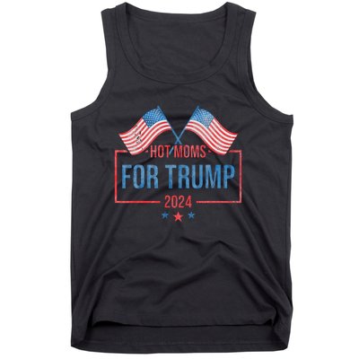 Hot Moms For Trump 2024 Republican Usa Flag Tank Top