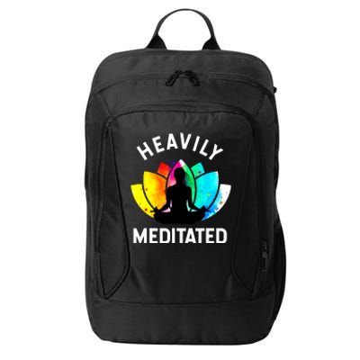 Heavily Meditated Funny Meditation Yoga Gift City Backpack