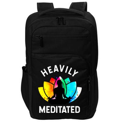 Heavily Meditated Funny Meditation Yoga Gift Impact Tech Backpack