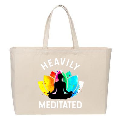 Heavily Meditated Funny Meditation Yoga Gift Cotton Canvas Jumbo Tote