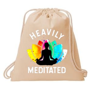 Heavily Meditated Funny Meditation Yoga Gift Drawstring Bag