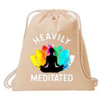 Heavily Meditated Funny Meditation Yoga Gift Drawstring Bag