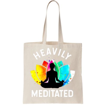 Heavily Meditated Funny Meditation Yoga Gift Tote Bag