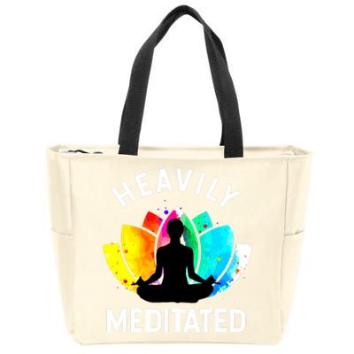 Heavily Meditated Funny Meditation Yoga Gift Zip Tote Bag