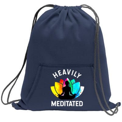 Heavily Meditated Funny Meditation Yoga Gift Sweatshirt Cinch Pack Bag