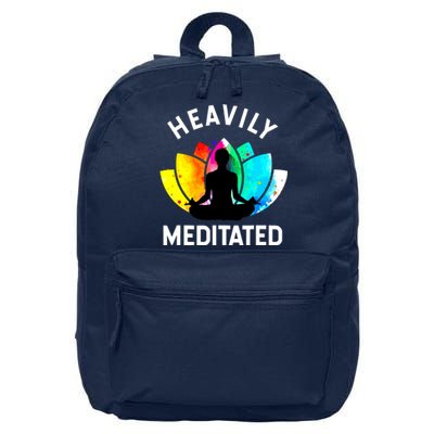 Heavily Meditated Funny Meditation Yoga Gift 16 in Basic Backpack