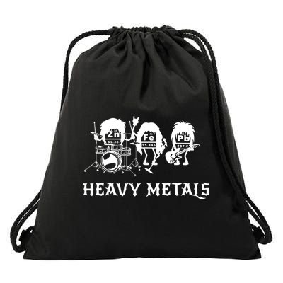 Heavy Metals Funny Chemistry Periodic Table Joke Drawstring Bag