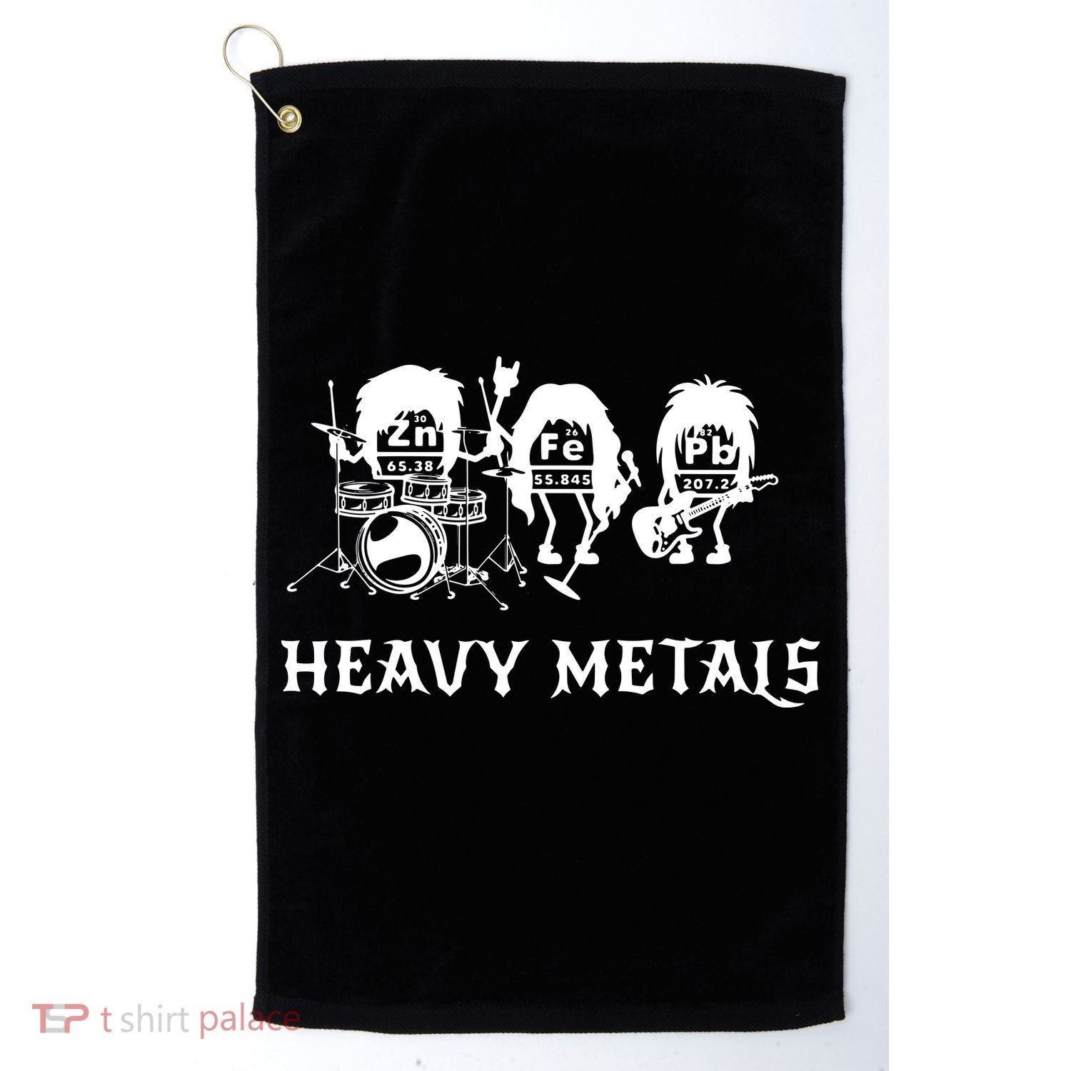 Heavy Metals Funny Chemistry Periodic Table Joke Golf Towel