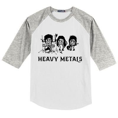 Heavy Metals Funny Chemistry Periodic Table Joke Kids Colorblock Raglan Jersey