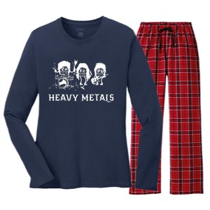 Heavy Metals Funny Chemistry Periodic Table Joke Women's Long Sleeve Flannel Pajama Set 